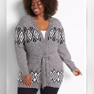 Lane Bryant Open-Front Belted Cardigan NWT